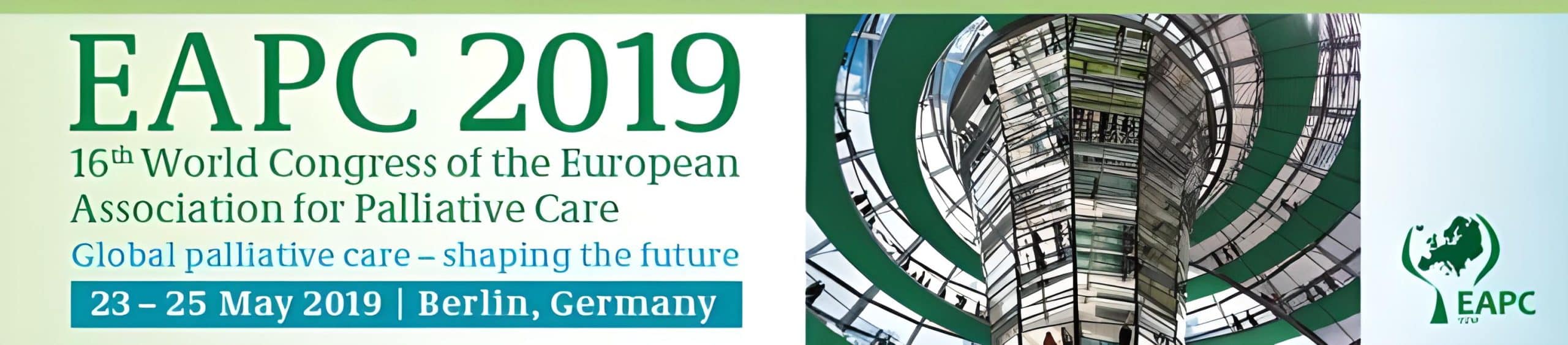 banner 16th world congress of the EAPC global palliative care - shaping the future 23-25 May 2019 Berlin