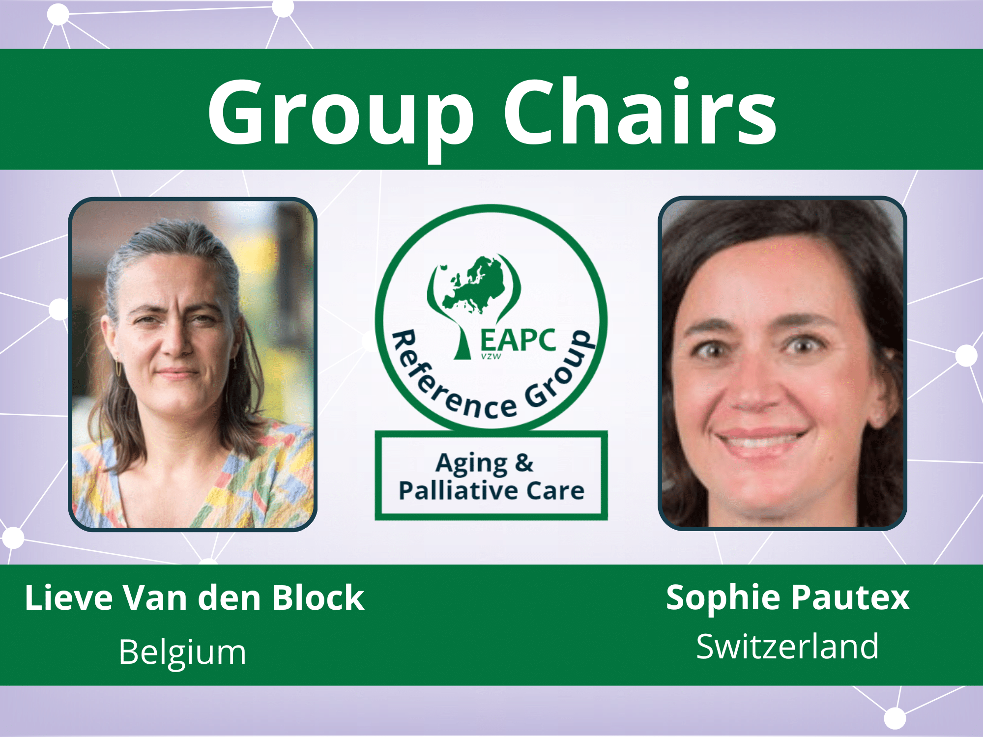group chairs aging and palliative care Lieve Van den Block and Sophie Pautex