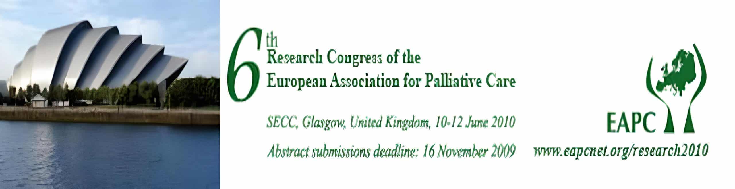 banner 6th research congress of the EAPC Glasgow 10-12 June 2009