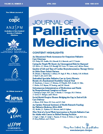 Journal of Palliative Medicine, content highlights