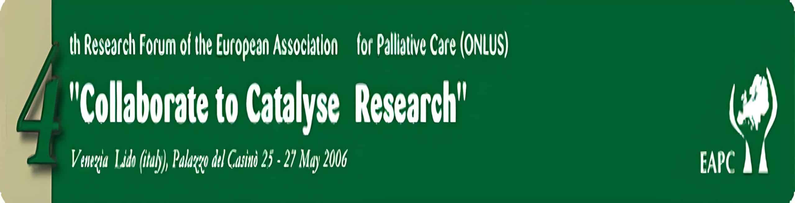 banner 4th research forum of the EAPC "collaborate to caralyse research"