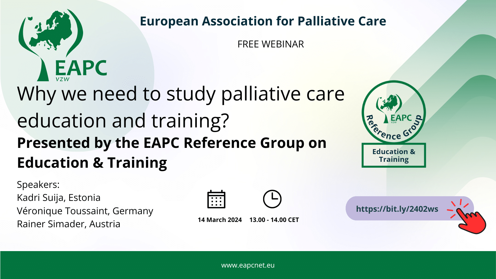 EAPC Webinar: Why we need to study palliative care education and training?